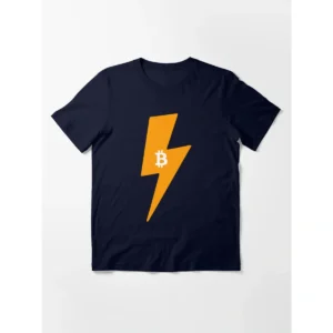 Camisa Bitcoin Lightning Criptomoeda BTC